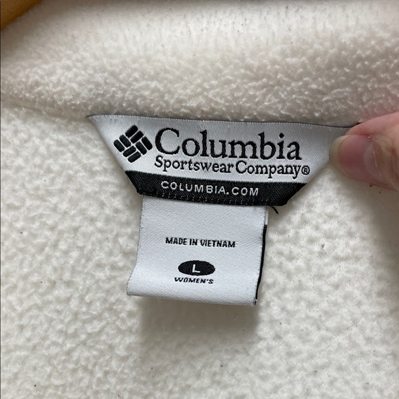 Columbia Women's Cream Fleece Zip Up Jacket Size L - Picture 4 of 11